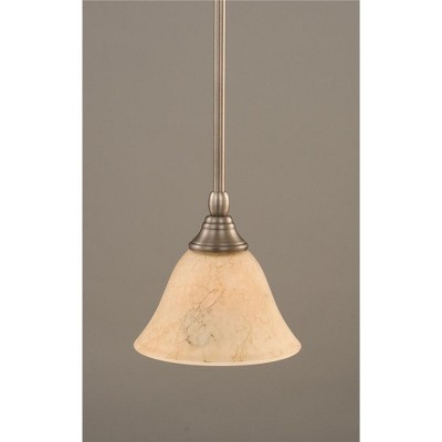 Toltec Lighting Any 1 - Light Pendant in  Brushed Nickel with 7" Italian Marble Shade