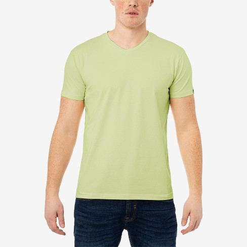 Lime green v neck t store shirt mens