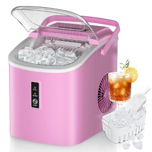 Simzlife Countertop Ice Maker, 26 Lbs/Day, 9 Bullet-shaped Ice in 6 Mins, Auto-Cleaning, Portable Ice Machine,13 Lbs Storage Capacity, Black/Silver - 1 of 4