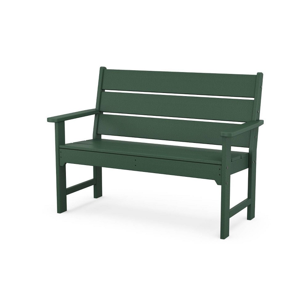 POLYWOOD Lakeside Outdoor Patio Garden Bench Green: Weatherproof, UV & Stain-Resistant, Seats 2