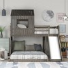 Twin Over Full Wooden Bunk Bed with Slide, Playhouse Design, Convertible Frame, Ladder, Slats Included - 4 of 4