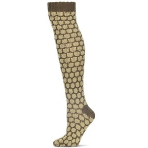 Memoi Women's Hexitrast Chunky Knit Over The Knee Warm Sock - 1 of 2