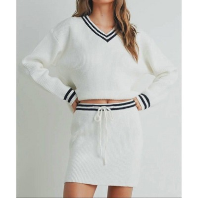 Women's Sweater Top and Skirt - Buttermelon