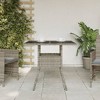 vidaXL Garden Table Grey PE Rattan, powder-coated steel, tempered glass - 3 of 4