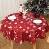 Christmas Table Cloth Round 60 Inch, Waterproof Winter Holiday Xmas Deer Tree Kitchen Christmas Decorations for Table, Round Table Cloth for Home - 3 of 4