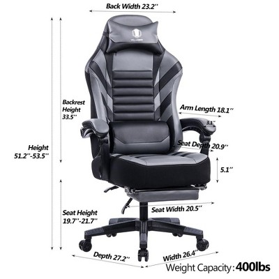 Vynxaria Adjustable Swivel Racing Office Chair - Ergonomic Gaming Chair for Ultimate Comfort