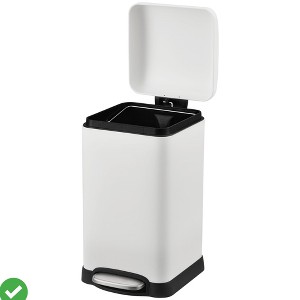 3.2 Gal/12L Trash Can Rectangular Stainless Steel Trash Can w/Recycling Bin Fingerprint-Resistant - 1 of 4