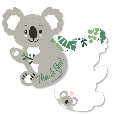 Big Dot of Happiness Koala Cutie - Shaped Thank You Cards - Bear Birthday  Party and Baby Shower Thank You Note Cards with Envelopes - Set of 12