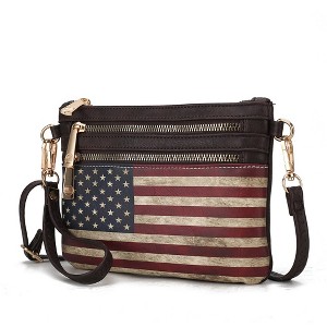 MKF Collection Alisson Vegan Leather Women’s FLAG Crossbody Wristlet Bag by Mia K - 1 of 4