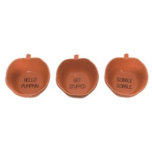 Transpac Ceramic Pumpkin Bowl Set of 3 Fall/Harvest Home Decorations - 1 of 1