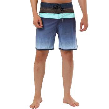 TATT 21 Men's Summer Casual Color Block Gradient Printed Swim Board Shorts