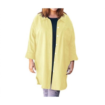 Women's Cotton Collar Long Sleeve Kendall Shirt - Plus - On The Plus Side