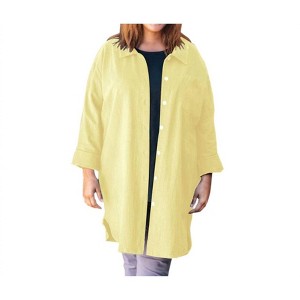 Women's Cotton Collar Long Sleeve Kendall Shirt - Plus - On The Plus Side - 1 of 2