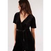 Women's Angel Velvet Wrap Jumpsuit - APRICOT - 4 of 4