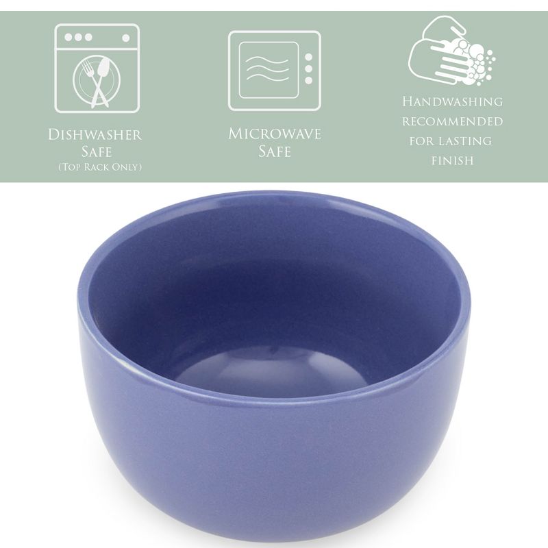 Elanze Designs Bistro Glossy Ceramic 4 inch Dessert Bowls Set of 4, Violet Purple, 2 of 7