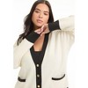 June + Vie by Roaman's Women's Plus Size Contrast V-Neck Cardigan - 4 of 4
