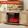 Tangkula 3 Inches 3-Sided Glass Electric Fireplace with Remote Control 1500W Fireplace Heater with Thermostat 9H Timer Adjustable Brightness & Speed - 3 of 4