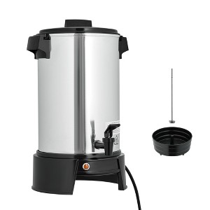 VEVOR Commercial Coffee Urn, 40 Cup 6 L Hot Beverage Dispenser with Dripless Faucet, Quick-Brewing Commercial Coffee Maker, Silver - 1 of 4