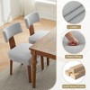 QingMoon Dining Chairs Set of 2, Mid Century Modern Kitchen Chairs, Linen Upholstered Accent Chairs with Curved Backrest for Living Room - 2 of 4