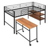 PAGED Simple Metal Loft Bed Bunk Bed with Desk, Twin Size Bed Frame with Storage Shelves, Ladder and Guardrail for Kids, Teens, Adults - 4 of 4