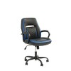 GlasFlength Task and Office Chairs Modern Faux Leather Swivel Chair with Adjustable Height Simple Design for Home Office, Black, 26"*11"*21" - 3 of 4