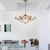 30" x 30" x 48" Paulita Ceiling Light with Glass Shade Gold - Warehouse Of Tiffany: ETL Listed, Adjustable Height - 2 of 3