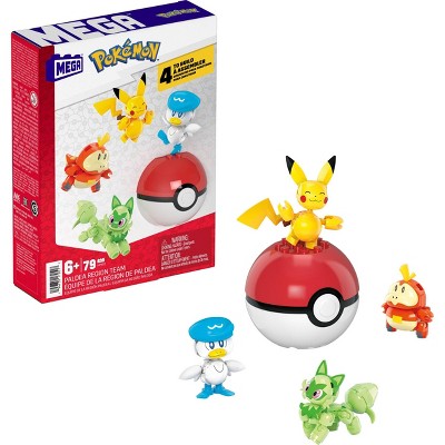 MEGA Pokemon Building Toy Kit Kanto Region Team with 4 Figures (130 Pieces)  for Kids 