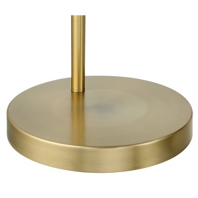 Elegant 72" Brass Arc Floor Lamp with White Linen Shade