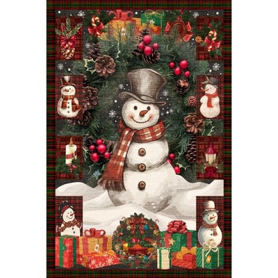 Fulvari Christmas Rug,Christmas Snowman Rugs for Bedroom Washable Area Rug for Living Room,Throw Rugs Non Slip Carpet for Christmas Decor