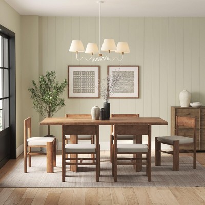 Modway Sunlit Squiggle Arm 4-Light Pendant Light Fixture, Mid-Century Style in Natural White
