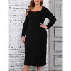 Women's Plus Size Sweater Dress Square Neck Long Sleeve Casual Fall Winter Tunic Knit Midi Dress - 3 of 4