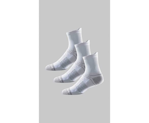 Men's Strideline Mid-Rise Athletic Socks 3pk - White One Size