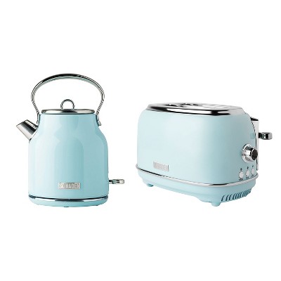 Haden Heritage 2 Slice Wide Slot Stainless Steel Bread Toaster with Heritage 2 Slice Wide Slot Stainless Steel Bread Toaster, Turquoise