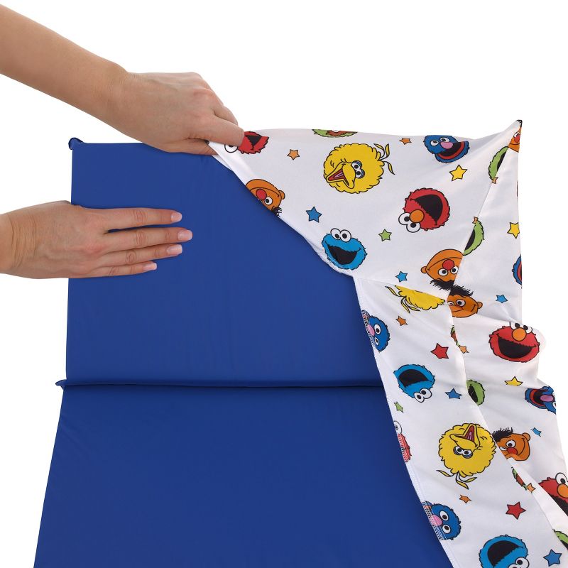 Sesame Street Come and Play Blue, Green, Red and Yellow, Elmo, Big Bird, Cookie Monster, Grover and Oscar the Grouch Preschool Nap Pad Sheet, 4 of 6