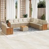 vidaXL Garden Sofa Set Beige, Cream White - 2 of 4