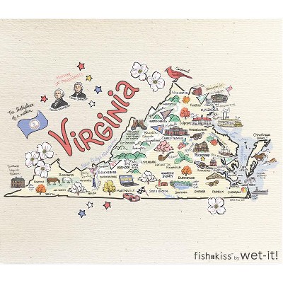 Wet it By Fishkiss State Washcloth-Virginia
