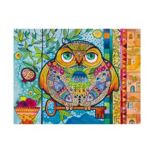 Trademark Fine Art -Oxana Ziaka 'Judaica Folk Owl' Canvas Art - 1 of 4