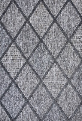 Transitional Diamond Trellis 3x5 Dark Gray Synthetic Area Rug