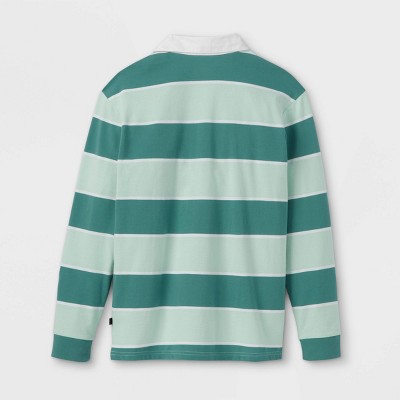 BNWOT Boys Sz 14 Target Brand Green Stripe Long Sleeve Semi Formal Cotton Shirt 