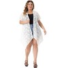 Agnes Orinda Women's Plus Size Lace Crochet Short Sleeves Sheer Open Front Trendy Cardigan - 3 of 4