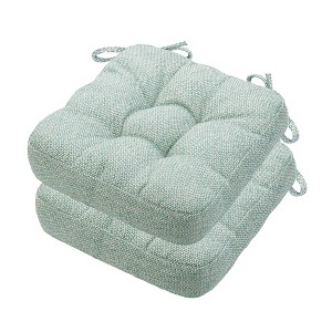 ChicFurnit 2PCS Seat Cushion Square Size Premium Soft Cotton Filling Non Slip Design Comfortable Durable for Living Room, Green, 17.8"*17.8"*4.4" - 1 of 4