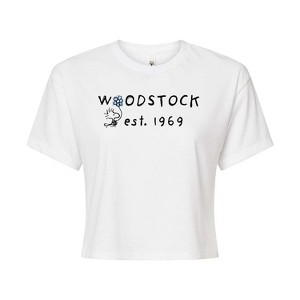 Women's - Peanuts - Woodstock 1969 Cropped Graphic T-Shirt - 1 of 4