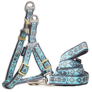 Touchdog  'Shape Patterned' Tough Stitched Dog Harness and Leash - 1 of 3