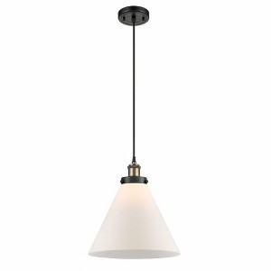 Cone - 1 Light Cord Hung Mini Pendant In Industrial Style-10 Inches Tall and 12 Inches Wide - 1 of 1