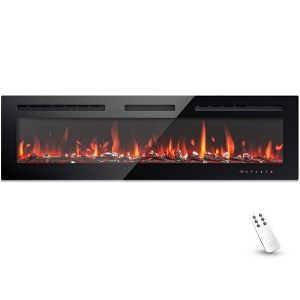 Simzlife Electric Fireplace Wall Recessed and Wall Mounted with Adjustable Flame Color - 1 of 4