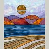Men's Design By Humans Beach Landscape Stain Glass By Maryedenoa T-Shirt - 2 of 2