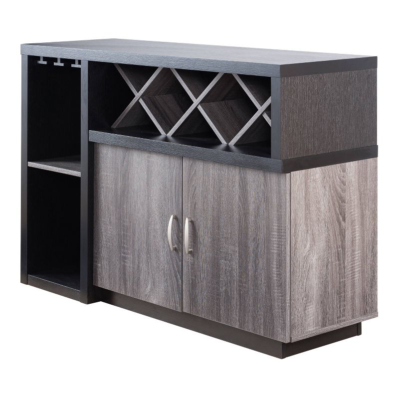 Alsco Buffet Server with Wine Rack Distressed Gray/ Light Oak - HOMES: Inside + Out, 5 of 9