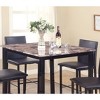 Roundhill Furniture Citico Counter Height Metal Dinette Set with Laminated Faux Marble Top, Black - 5 Piece - 4 of 4