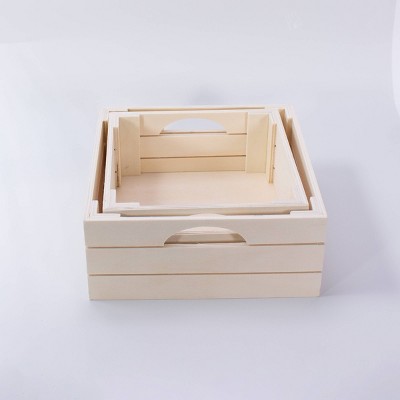 4ct Nested Wood Crates - Bullseye's Playground™