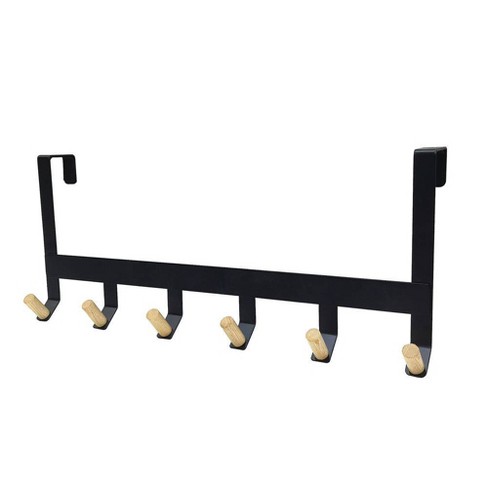 Mixed Material Over The Door 6 Hooks Rail Matte Black - Brightroom™ : Target